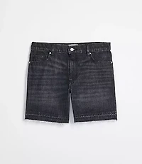 Rivete Petite Curvy Unpicked Boyfriend Shorts Noir Wash