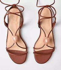 Resin Trim Lace Up Sandals
