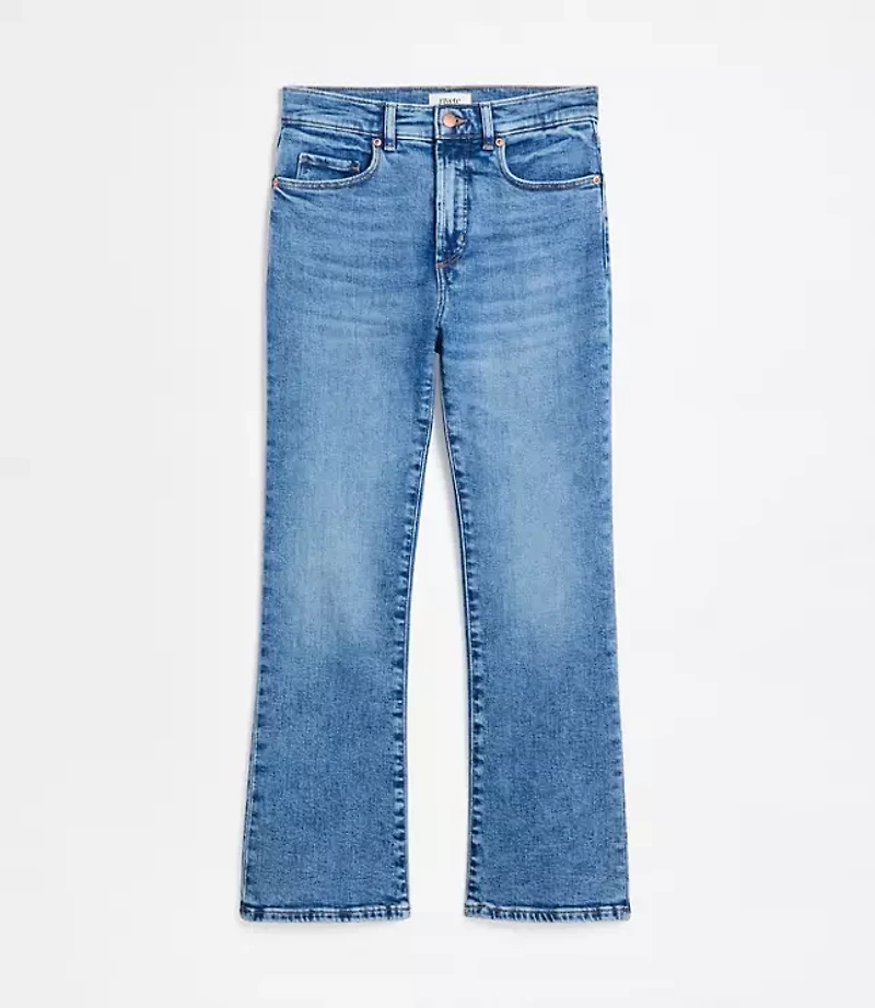 Rivete Petite High Rise Kick Crop Jeans Authentic Mid Vintage Wash