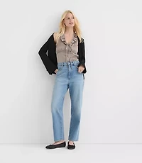 Rivete Short High Rise Straight Jeans Aura Wash