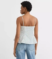 Petite Floral Poplin Bow Peplum Cami
