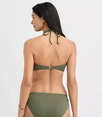 LOFT Beach Beaded Ruched Bandeau Bikini Top