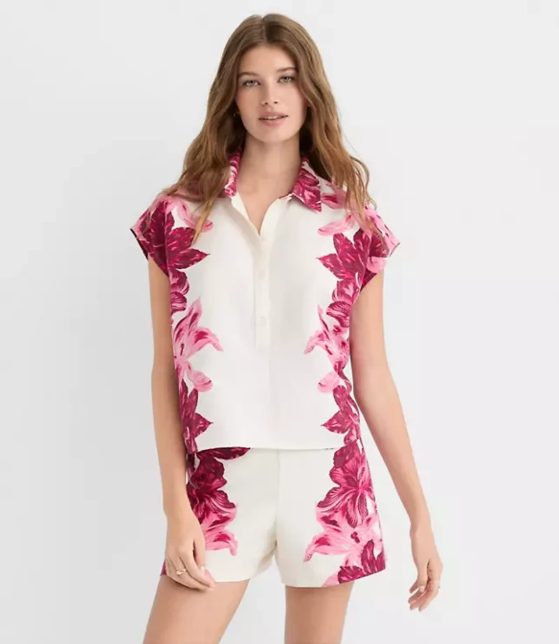Petite Lily Linen Blend Popover Shirt