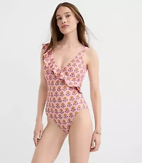 LOFT Garden Ruffle One Piece Swimsuit