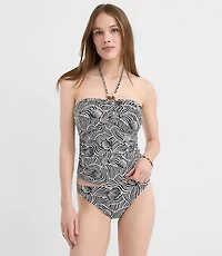 LOFT Beach Seashell Beaded Ruched Halter Tankini Top