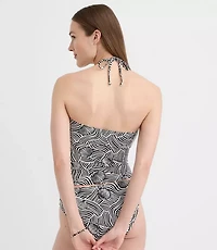 LOFT Beach Seashell Beaded Ruched Halter Tankini Top