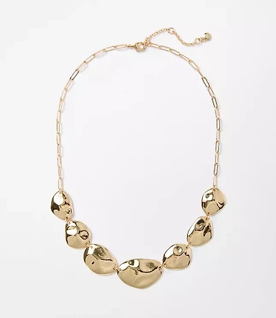 Molded Metal Circle Statement Necklace