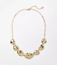 Molded Metal Circle Statement Necklace