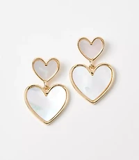 Mother Of Pearl Heart Drop Earrings