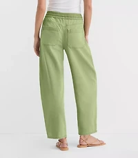 Tall Curvy High Rise Barrel Utility Jeans Shale Green