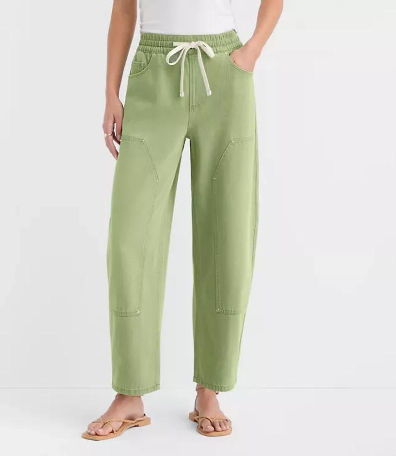Tall High Rise Barrel Utility Jeans Shale Green