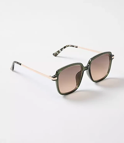 Metal Rim Square Sunglasses