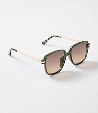 Metal Rim Square Sunglasses