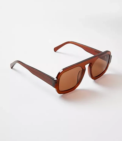 LOFT Versa Modern Aviator Sunglasses