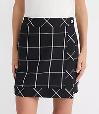 Windowpane Wrap Mini Skirt