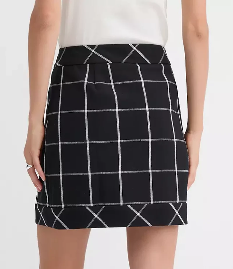 Windowpane Wrap Mini Skirt