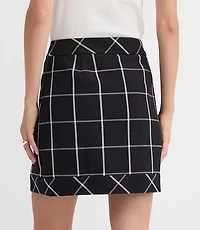 Windowpane Wrap Mini Skirt