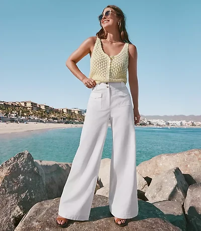Patch Pocket Wide Leg Pants