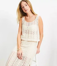 LOFT Beach Geo Crochet Tank Top
