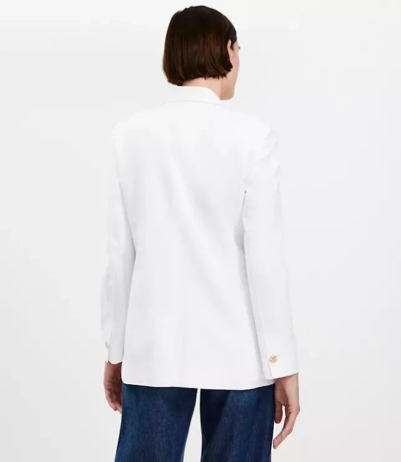 Petite Oversized Linen Cotton Modern Blazer