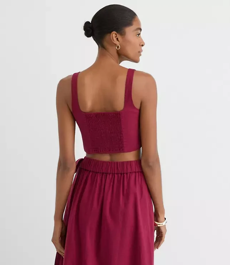 LOFT Beach Linen Cotton Square Neck Bralette