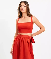 LOFT Beach Linen Cotton Square Neck Bralette