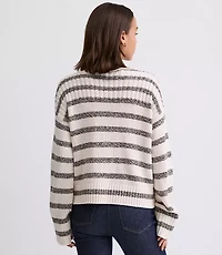 Striped Ribtrim Boatneck Sweater