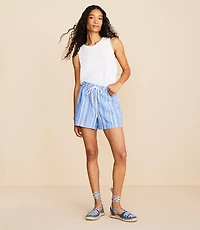 Lou & Grey Striped Linen Cotton Shorts