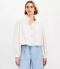 Petite Gathered Swing Jacket