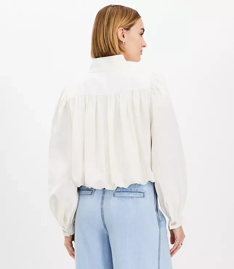 Petite Gathered Swing Jacket