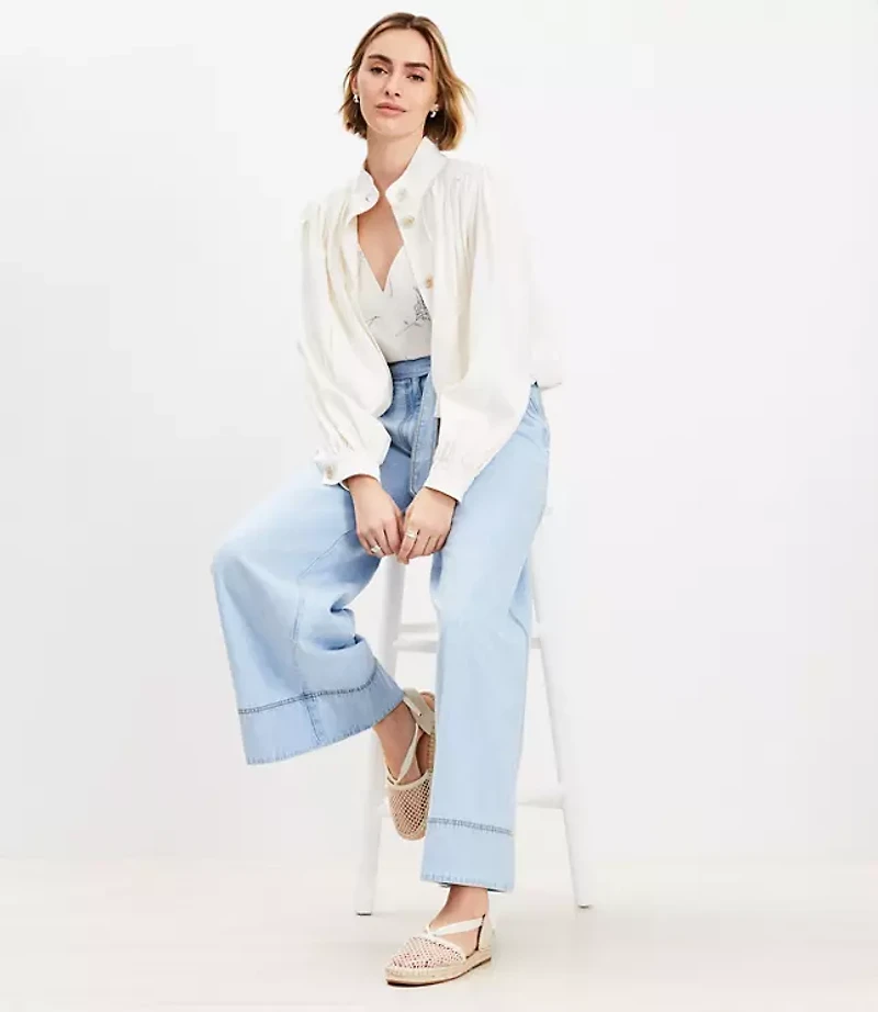 Petite Gathered Swing Jacket