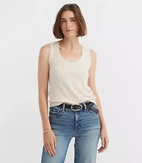 Scalloped Pointelle Sweater Tank Top