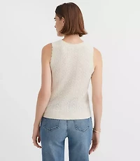 Scalloped Pointelle Sweater Tank Top