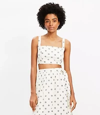 LOFT Beach Dotted Linen Cotton Square Neck Bralette