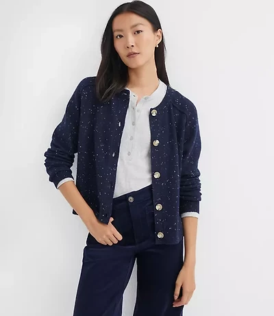Flecked Saddle Sleeve Cardigan