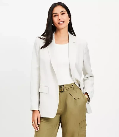 Tall Oversized Linen Cotton Modern Blazer