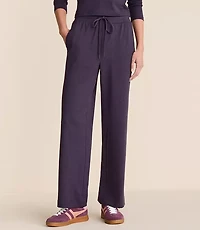 Lou & Grey Heathered Brushedsoft Slim Wide Leg Pants