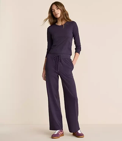 Lou & Grey Heathered Brushedsoft Slim Wide Leg Pants
