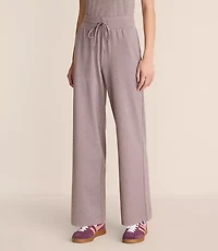 Lou & Grey Heathered Brushedsoft Slim Wide Leg Pants