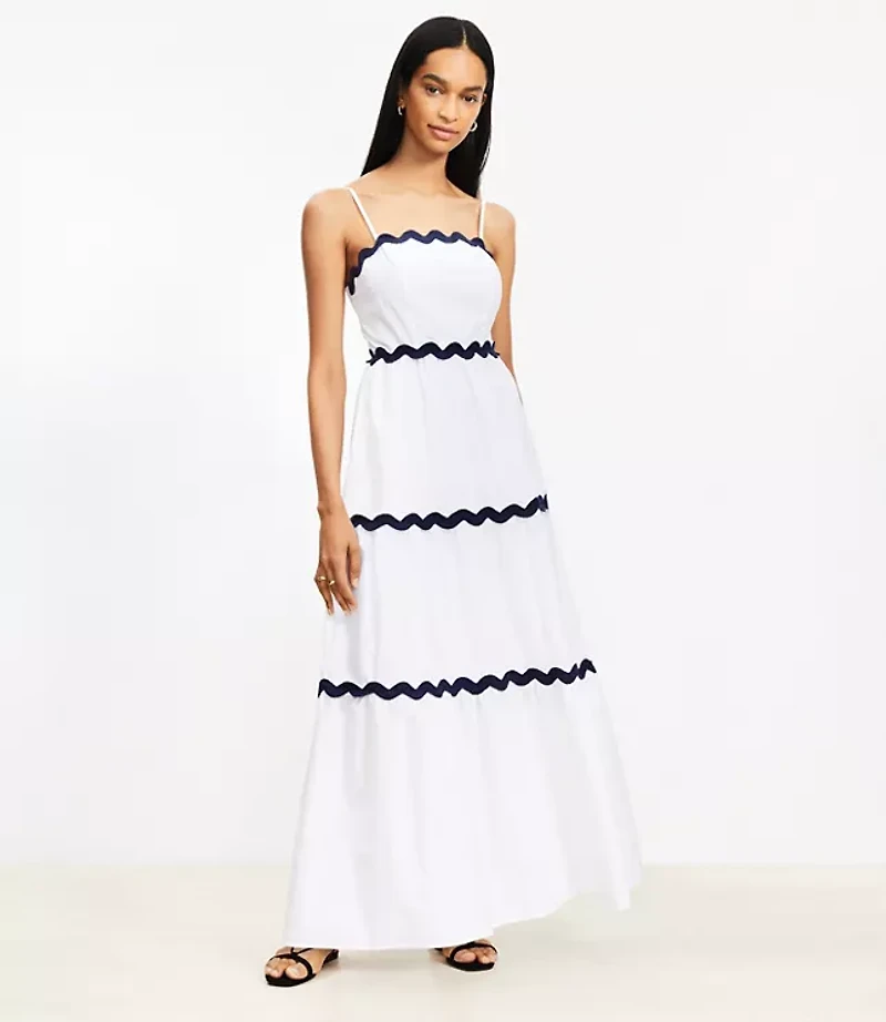 LOFT Beach Ric Rac Poplin Maxi Dress