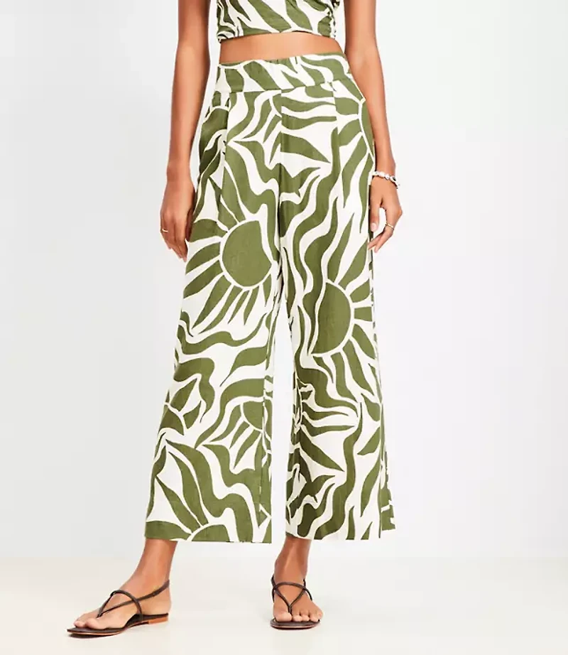 LOFT Beach Sunny Linen Blend Wide Leg Pants