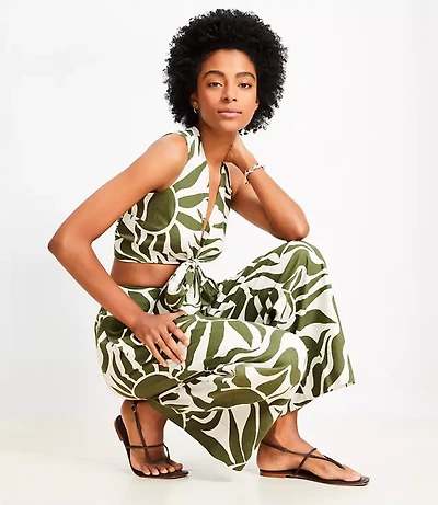 LOFT Beach Sunny Linen Blend Wide Leg Pants