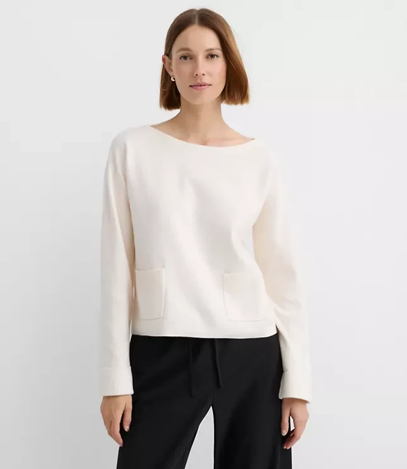 Boatneck Pocket Sweater