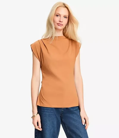 Pleated Side Slit Top