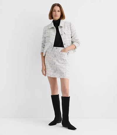 Tweed Mini Patch Pocket Skirt