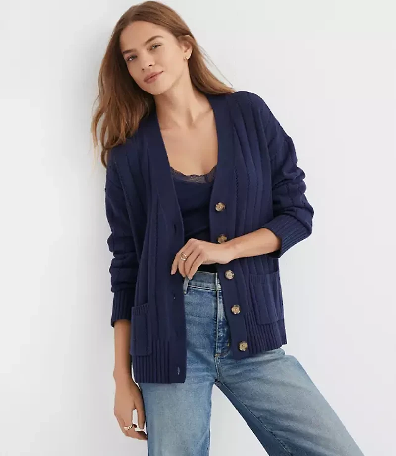 Pointelle Girlfriend Cardigan