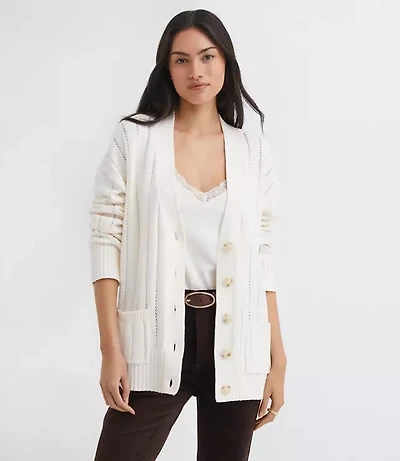 Pointelle Girlfriend Cardigan