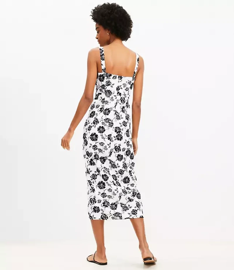 Petite Garden Pleated Bustier Midi Dress