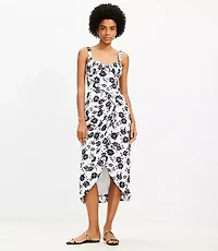 Petite Garden Pleated Bustier Midi Dress