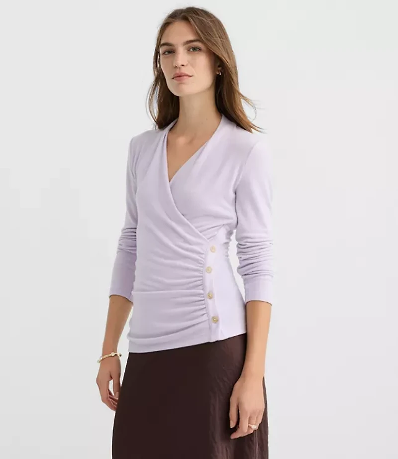 Button Side Ruched Top